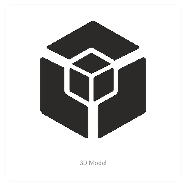 Koncepcja modelu 3D i ikony sześcianu