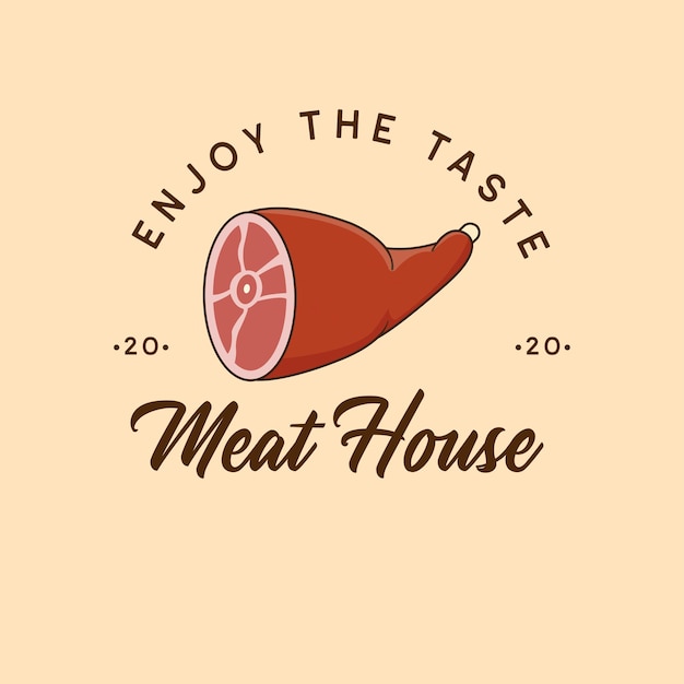 Koncepcja Odznaki Logo Meat House