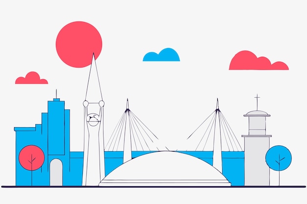 Koncepcja panoramy Sao Paulo w Brazylii na białym tle
