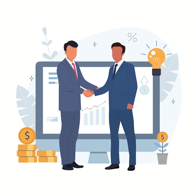 Koncepcja partnerstwa biznesowego i wspólnych inwestycji ilustracji wektorowych