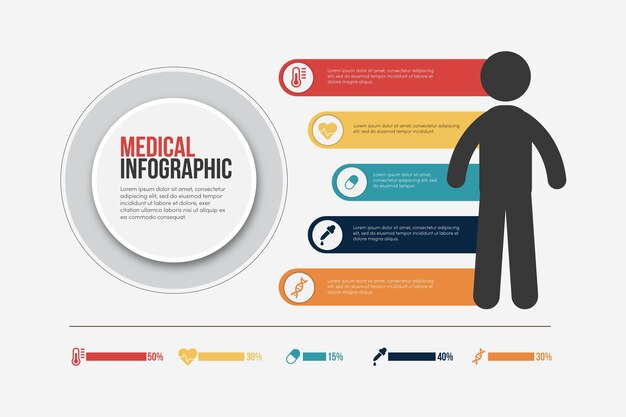 Koncepcja Płaski Infografiki Medyczne