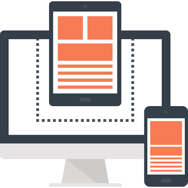 Koncepcja płaskiej ikony internetowej Adaptive Design