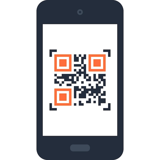 Koncepcja płaskiej ikony internetowej czytnika kodu QR