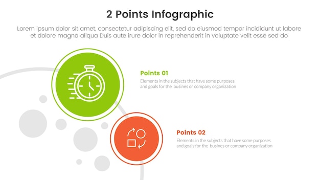 Koncepcja Porównania I Porównania Dla Szablonu Infograficznego Banera Z Dużym I Małym Okręgiem Z Ilustracją Wektorową Informacji O Liście Dwóch Punktów