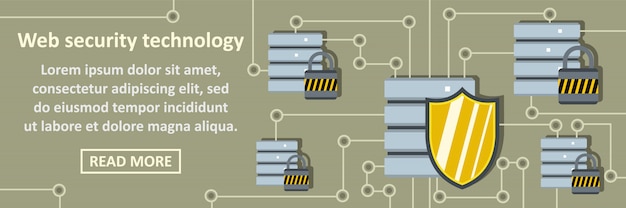 Koncepcja Pozioma Banner Technologii Sieci Web Bezpieczeństwa