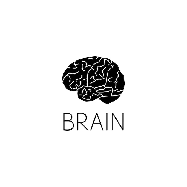 Koncepcja Projektowania Graficznego Logo Mózgu. Edytowalny Element Mózgu, Może Być Używany Jako Logotyp, Ikona, Szablon W Internecie I Druku
