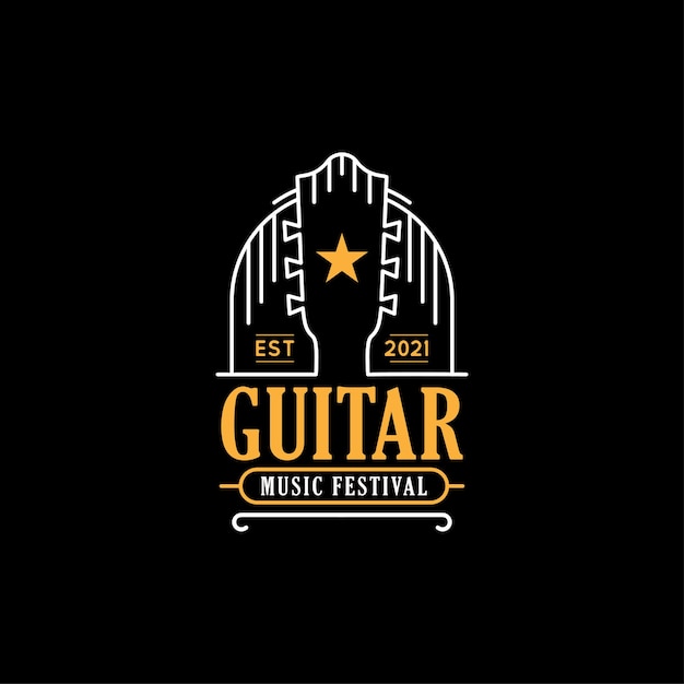 Koncepcja Projektowania Logo Festiwalu Muzycznego Ilustracje Gitary