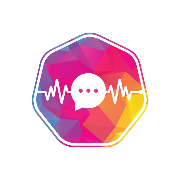 Plik wektorowy koncepcja projektowania logo health consult logo medyczne i fale bicia serca w szablonie logo ikony czatu