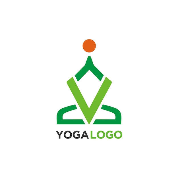 Plik wektorowy koncepcja projektowania logo jogi wektor premium