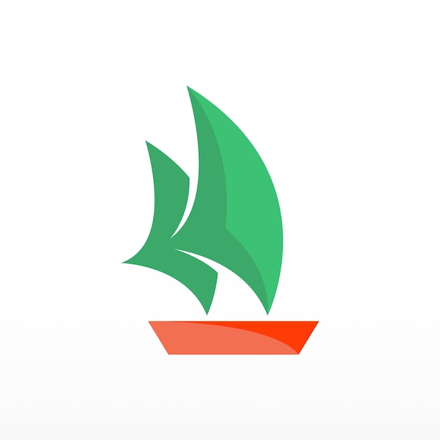 Koncepcja Projektowania Logo łodzi żaglowej Prosty Szablon Logo żagla