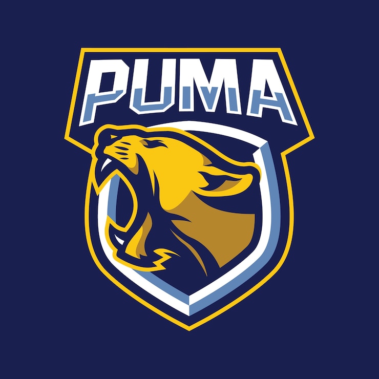 Wektor koncepcja projektowania logo maskotka puma