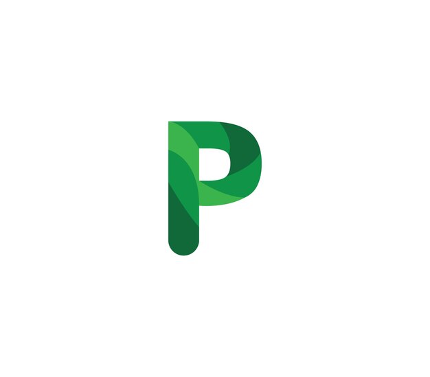 Koncepcja projektowania logo P Alphabet Nature