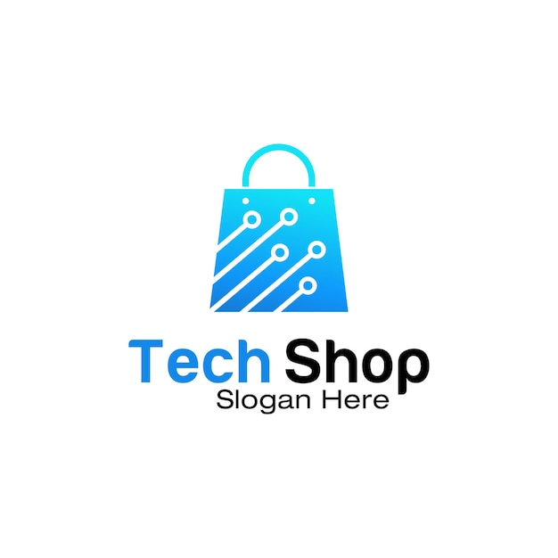 Koncepcja projektowania logo sklepu internetowego. Centrum handlowe online Logo Vector