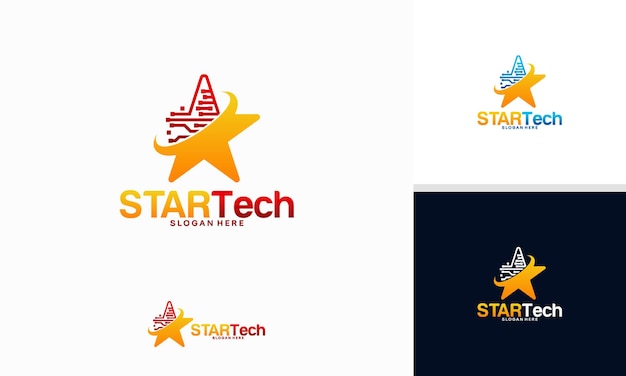 Plik wektorowy koncepcja projektowania logo star technology, kultowy wektor szablonu logo shine tech