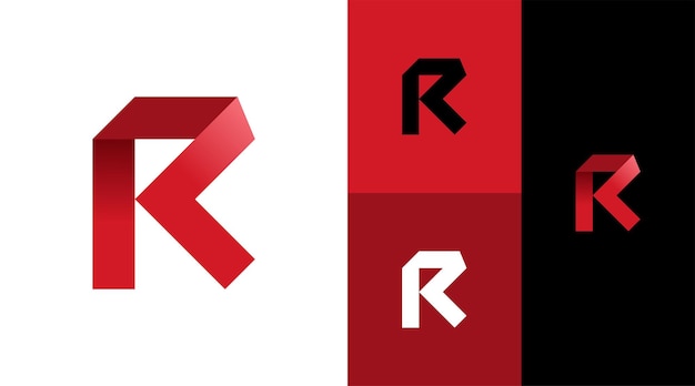 Plik wektorowy koncepcja projektowania składanego logo red r monogram