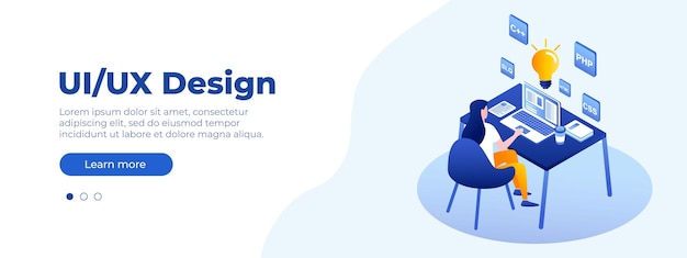 Koncepcja projektu UIUX Transparent wektor izometryczny ilustracja koncepcja interfejsu użytkownika dla Twojej witryny