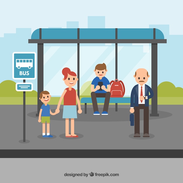 Plik wektorowy koncepcja przystanku autobusowego
