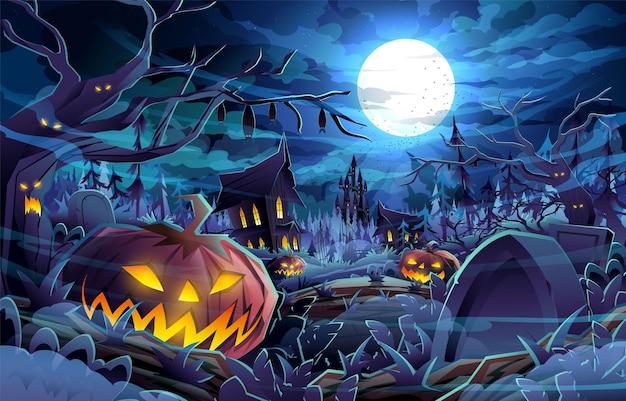 Koncepcja scenerii nocy Halloween
