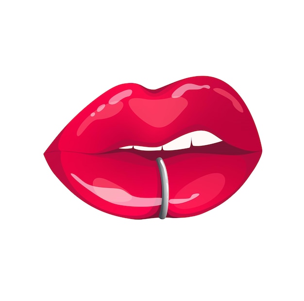 Plik wektorowy koncepcja seksowne usta ten płaski wektor koncepcja kreskówki zawiera zestaw seksownych ust dziewczyny