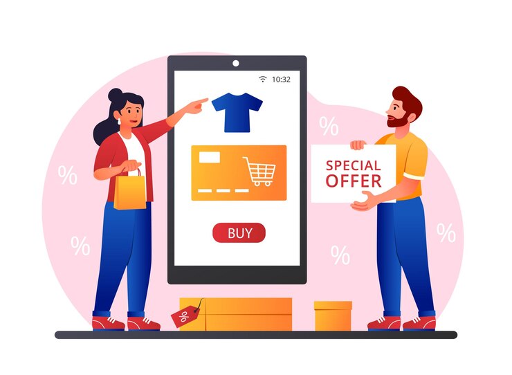 Wektor koncepcja sprzedaży online