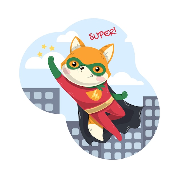 Plik wektorowy koncepcja superbohatera foxa