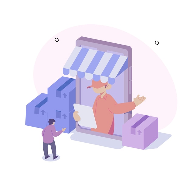 Koncepcja supermarketu online ilustracji wektorowych