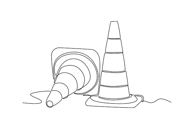 Koncepcja światła drogowego Projekt rysunku pojedynczej linii Ilustracja animacji w pełnej długości Wysoka jakość 4k