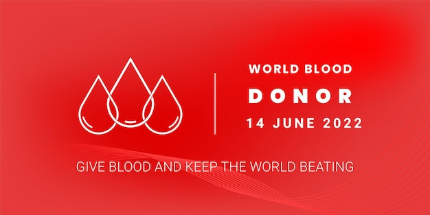 Koncepcja światowego Dnia Krwiodawców Na 14 Czerwca Sztandar Ze świecącą Kroplą Krwi