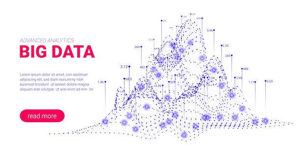 Plik wektorowy koncepcja sztucznej inteligencji w tle big data