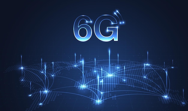 Koncepcja Technologii 6g Technologia Sieciowa W Tle Koncepcji życia Na świecie Globalne Połączenie