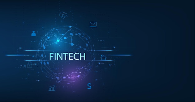 Plik wektorowy koncepcja technologii finansowej fintech