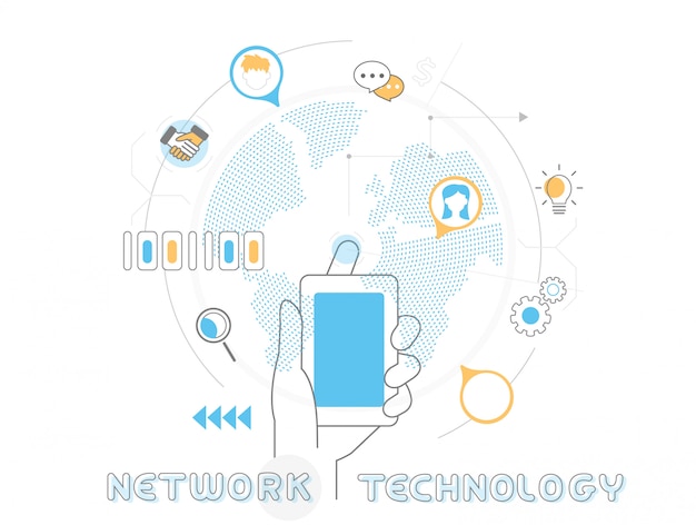 Plik wektorowy koncepcja technologii sieci