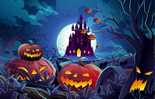 Koncepcja tła ciemnej nocy Halloween