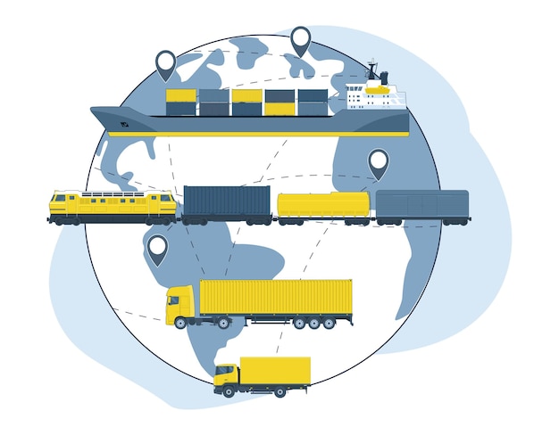 Koncepcja Transportu Multimodalnego Ilustracja Wektorowa