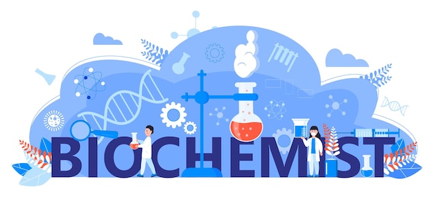 Koncepcja Uczenia Się Online Biochemika Technologia Biologiczna Biotechnologia Nauka Wektor