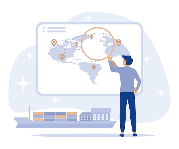 Koncepcja usługi dostawy międzynarodowej Śledzenie statków w globalnym systemie transportu