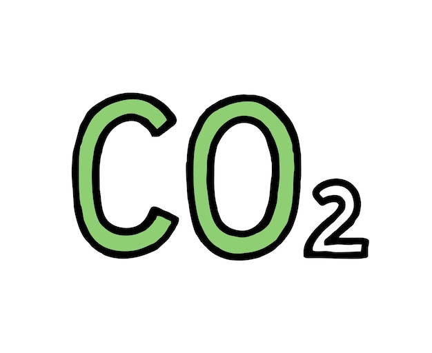 Koncepcja Zmiany Klimatu Co2 Zielona Energia Wektor Na Białym Tle Doodle