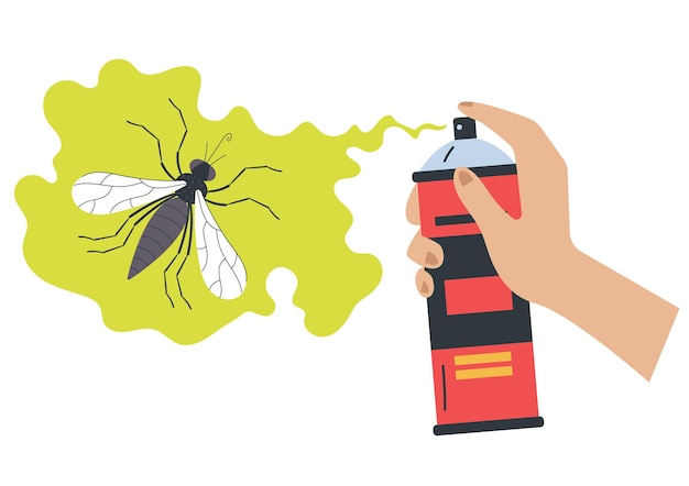 Plik wektorowy koncepcja zwalczania szkodników, ochrona przed komarami i owadami, ilustracja graficzna