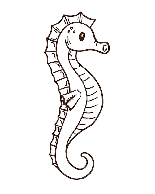 Plik wektorowy koncepcja zwierząt kreskówka ręcznie rysowane konik morski