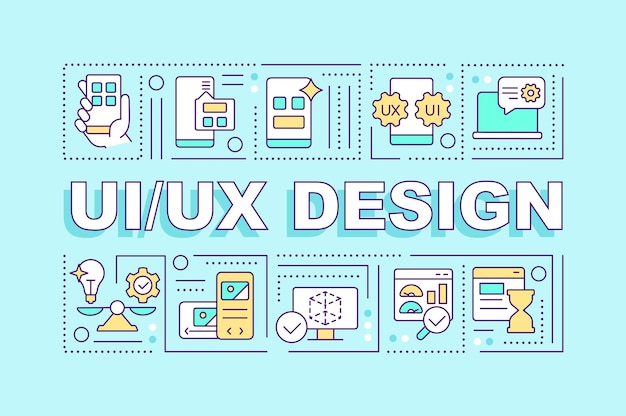 Koncepcje projektowe UX UI turkusowy baner