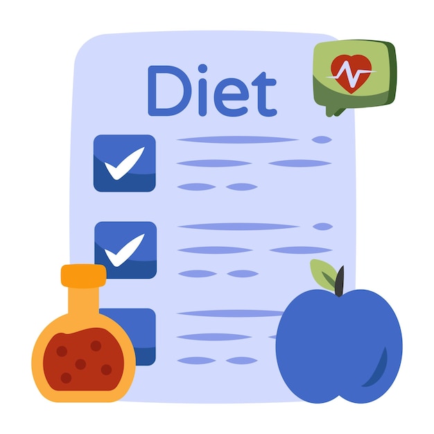 Plik wektorowy konceptualna płaska ikona diagramu diety