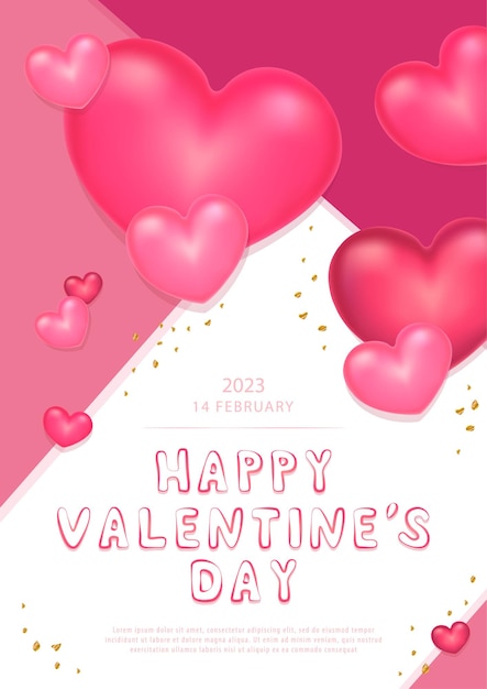 Konceptualny plakat na Walentynki. Śliczna miłość transparent plakat lub kartka z pozdrowieniami Ilustracja wektora