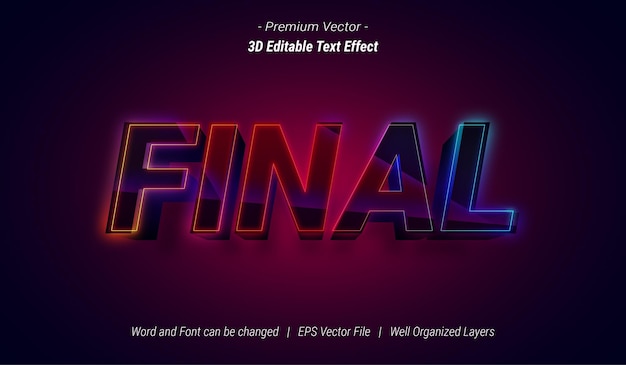 Końcowy Efekt Tekstowy 3d Do Edycji