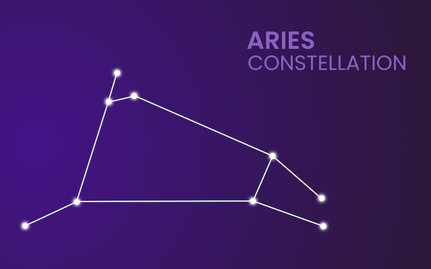 Plik wektorowy konstelacja barana w koncepcji astronomii nocnego nieba używanej w szablonach banerów