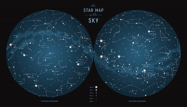 Plik wektorowy konstelacje gwiazd wokół biegunów