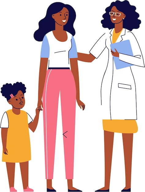 Konsultacja Lekarza Pediatry Dla Czarnej Kobiety Z Dzieckiem
