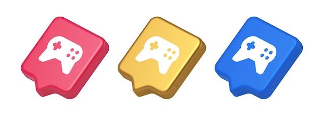 Kontroler gamepada wirtualne gry przycisk połączenia joystick joypad aplikacja internetowa 3d realistyczna ikona