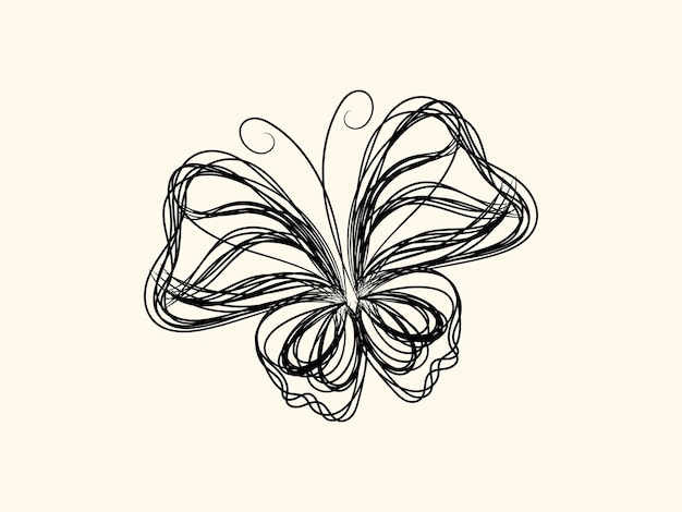 Plik wektorowy kontur motyla z narysowanym zbiorem szczegółów