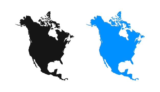 Kontynent Ameryka Północna Mapa Ameryki Północnej Kształt.