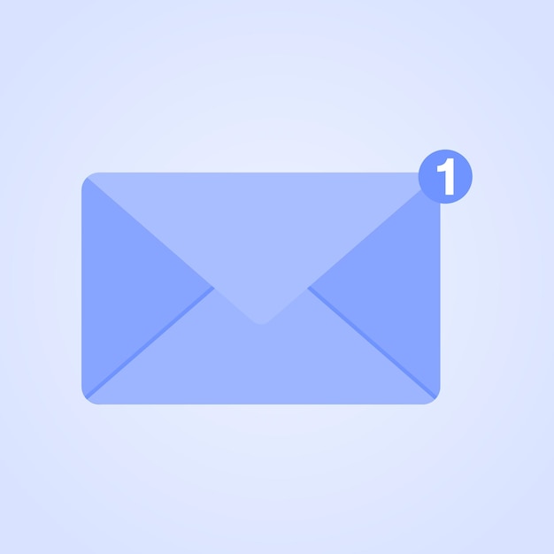 Koperta e-mail z otwartym pustym miejscem na białym tle na niebieskim tle Ilustracja do biuletynów e-mail i internetu